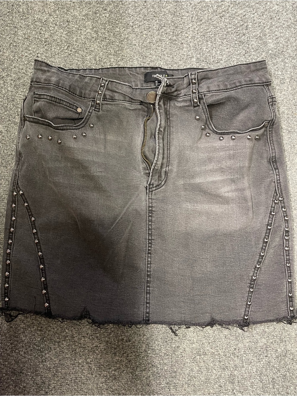 Forever 21 Faded Black Studded Mini Skirt